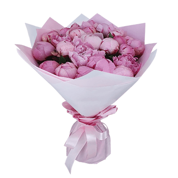 Букет из розовых пионов