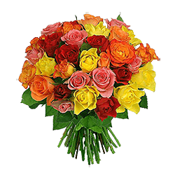 Букет из разноцветных роз (50 см.)