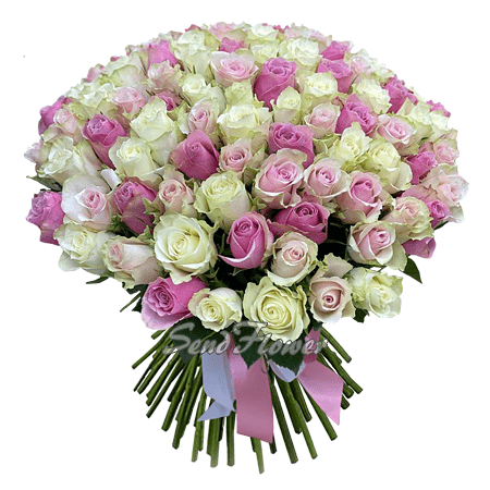 Bouquet de roses colorées (60 cm.)